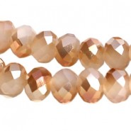 Top Facet kralen 12x8mm disc Half rose gold opal